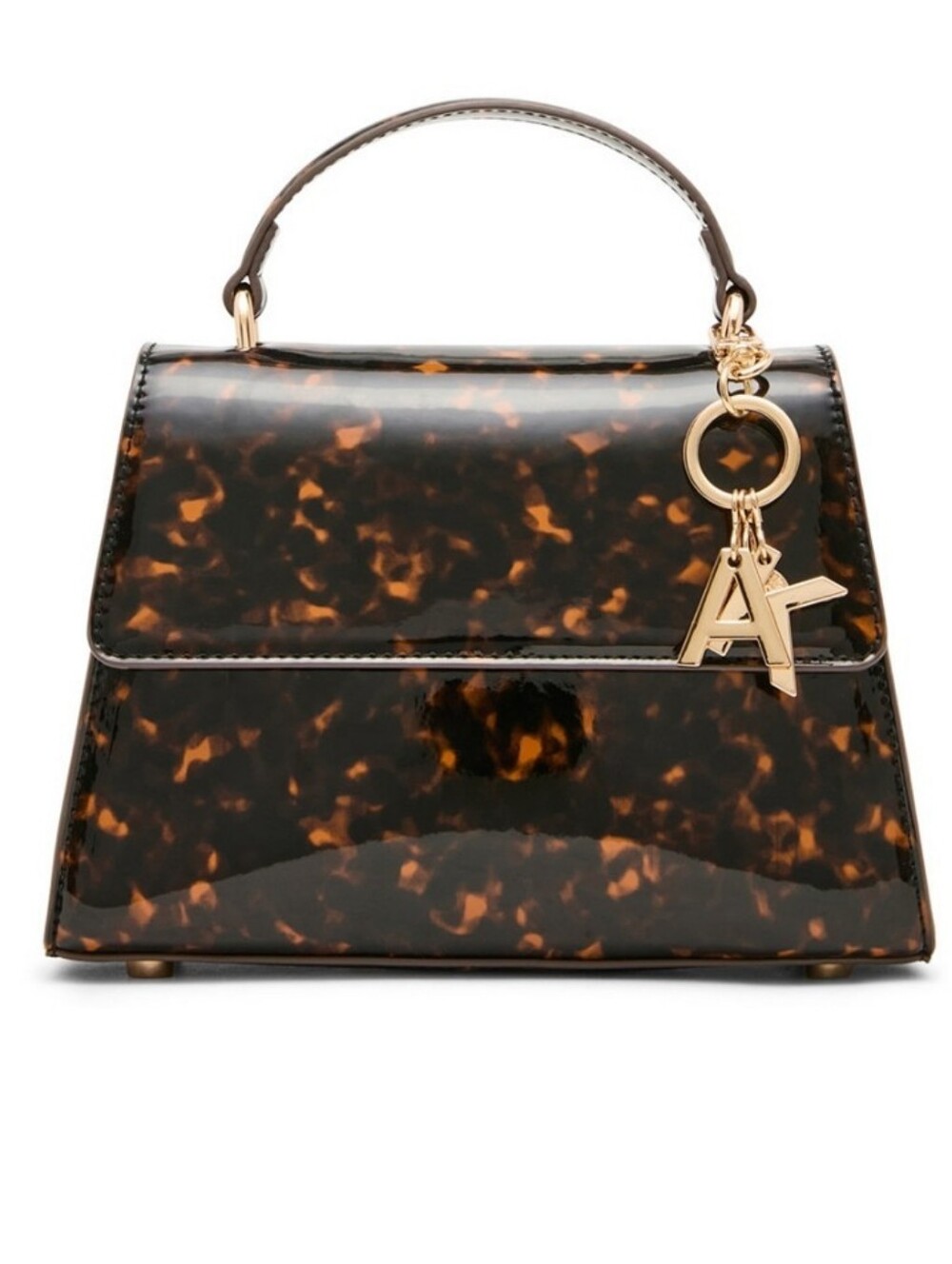 Anne Klein Glossy Tortoiseshell Top Handle Satchel Bag